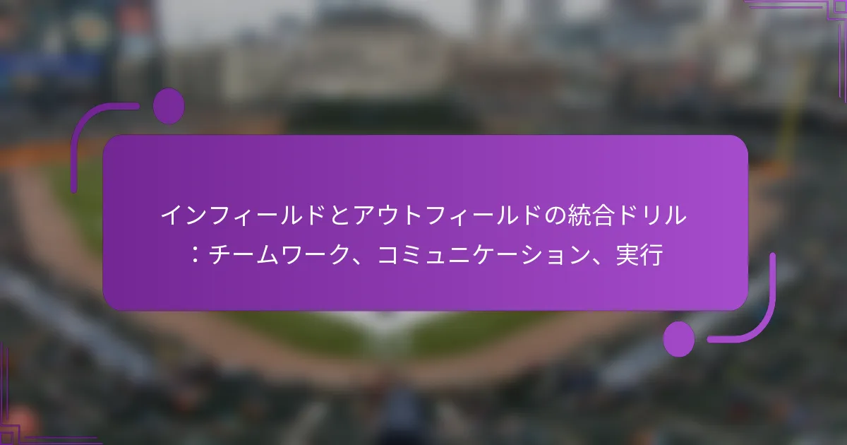 インフィールドとアウトフィールドの統合ドリル：チームワーク、コミュニケーション、実行