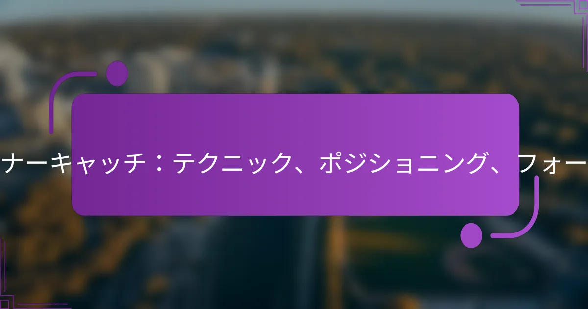 ライナーキャッチ：テクニック、ポジショニング、フォーカス