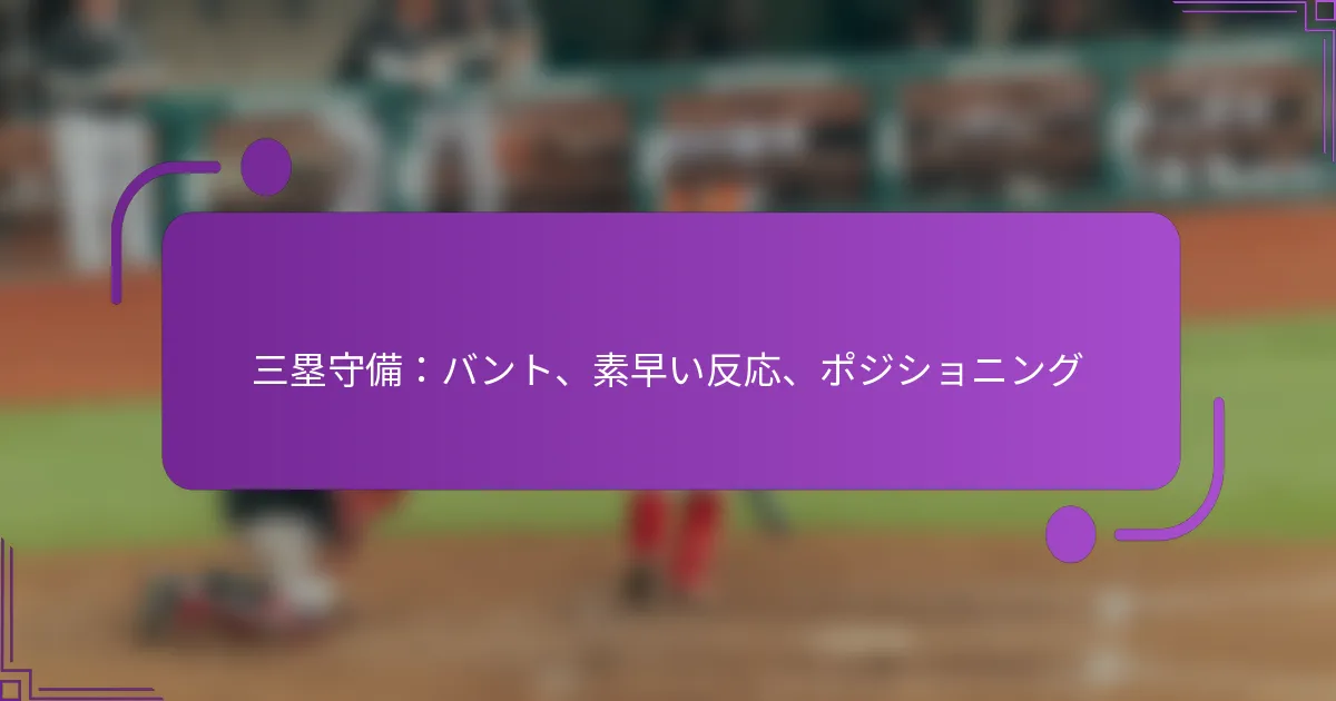 三塁守備：バント、素早い反応、ポジショニング