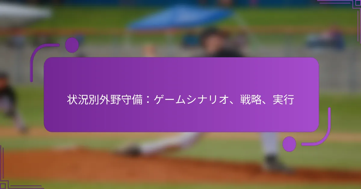 状況別外野守備：ゲームシナリオ、戦略、実行