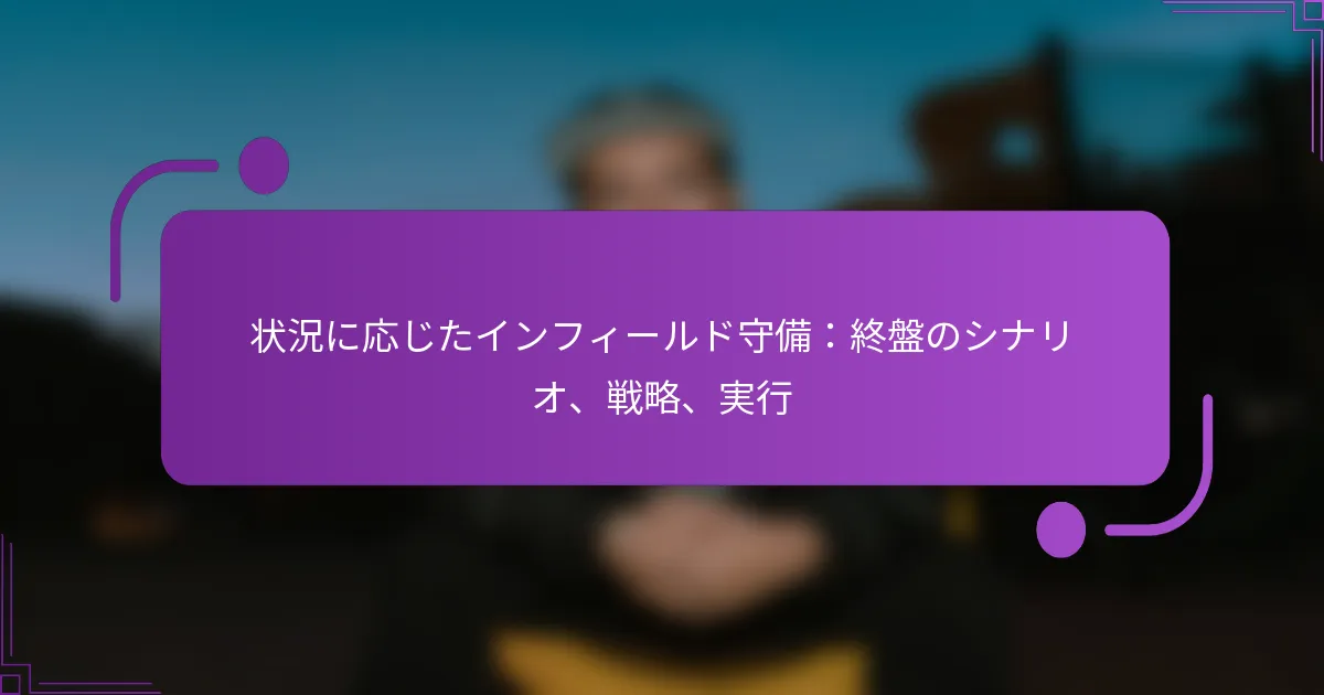 状況に応じたインフィールド守備：終盤のシナリオ、戦略、実行